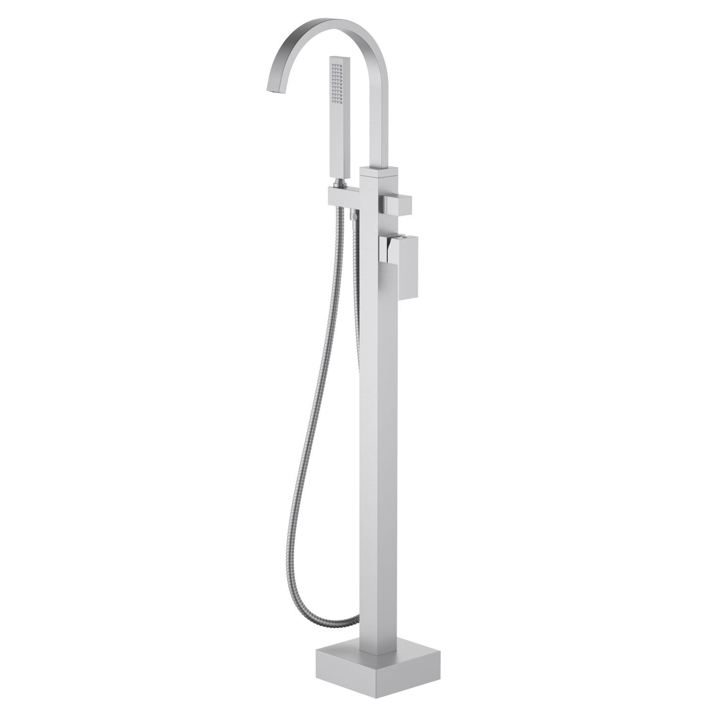 Cube Floor-Mounted Bathtub Faucet with High-Arc Square Spout TF0805011