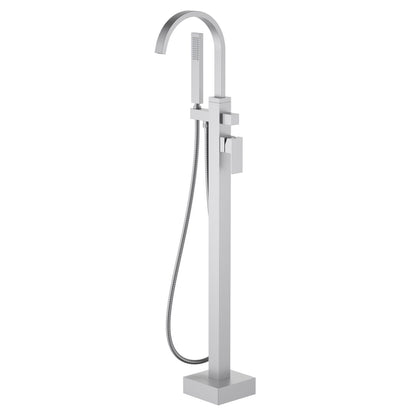 Cube Floor-Mounted Bathtub Faucet with High-Arc Square Spout TF0805011