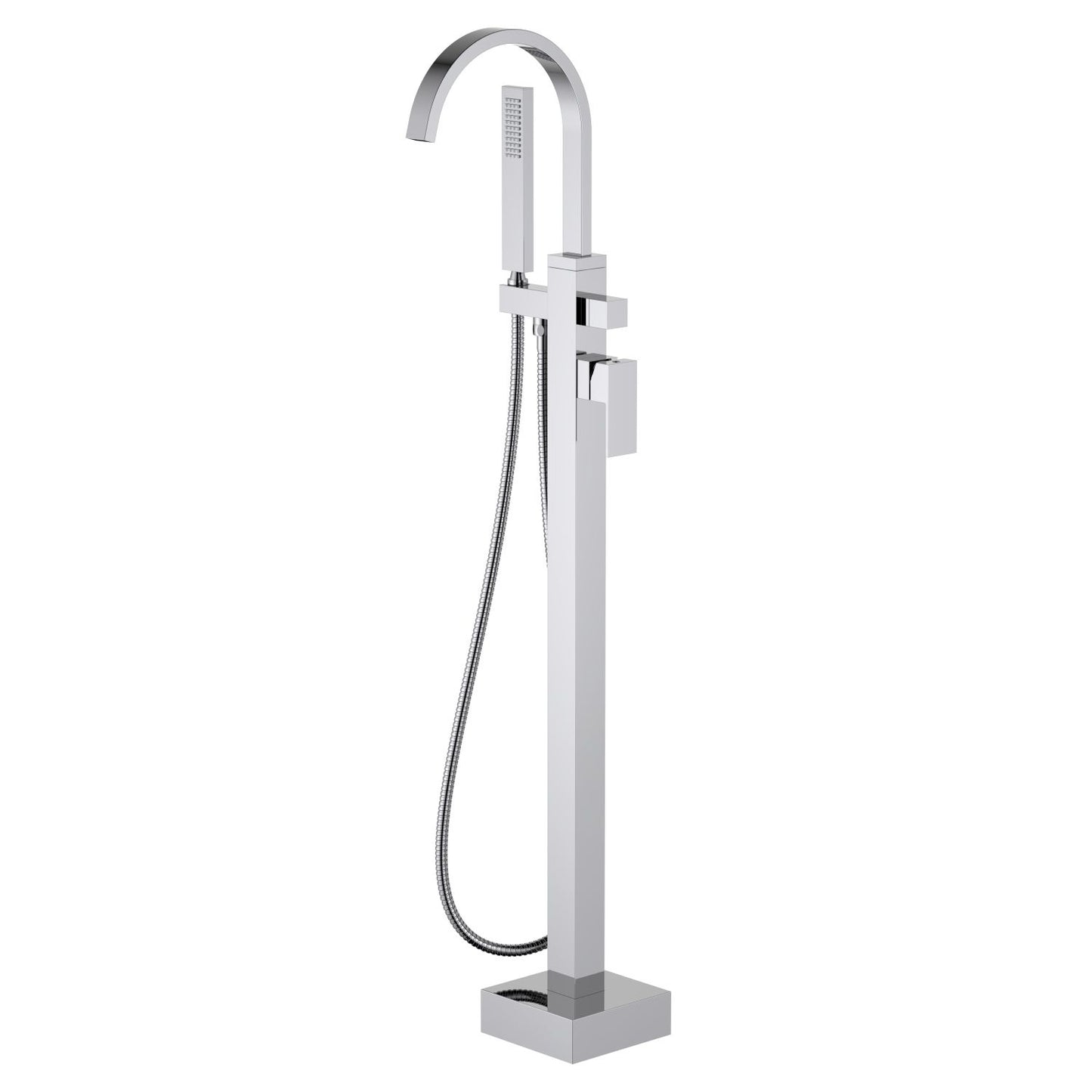 Cube Floor-Mounted Bathtub Faucet with High-Arc Square Spout TF0805011