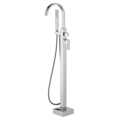 Cube Floor-Mounted Bathtub Faucet with High-Arc Square Spout TF0805011