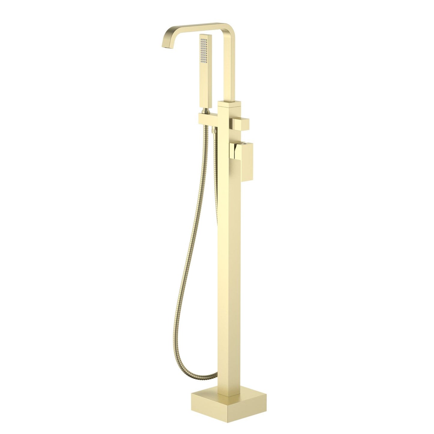 Aquavit Cube Freestanding Tub Faucet with Square Brass Waterfall Spout TF0805031