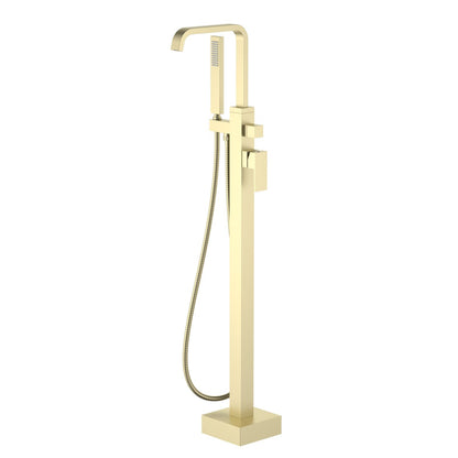 Aquavit Cube Freestanding Tub Faucet with Square Brass Waterfall Spout TF0805031
