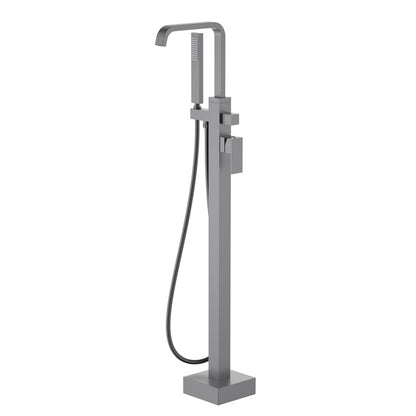 Aquavit Cube Freestanding Tub Faucet with Square Brass Waterfall Spout TF0805031