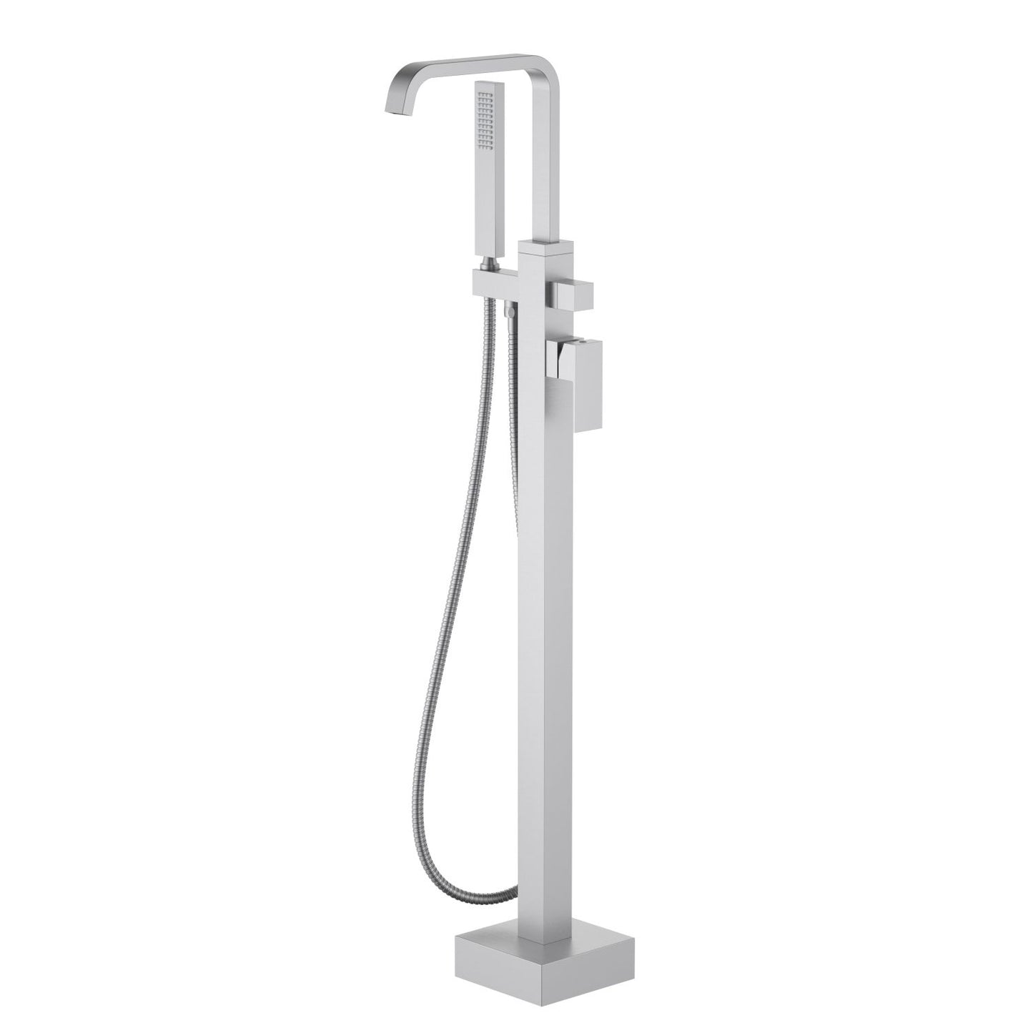 Aquavit Cube Freestanding Tub Faucet with Square Brass Waterfall Spout TF0805031