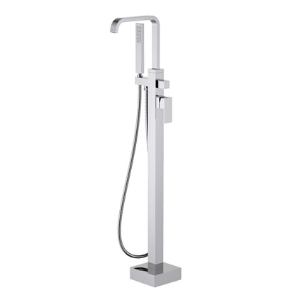 Aquavit Cube Freestanding Tub Faucet with Square Brass Waterfall Spout TF0805031
