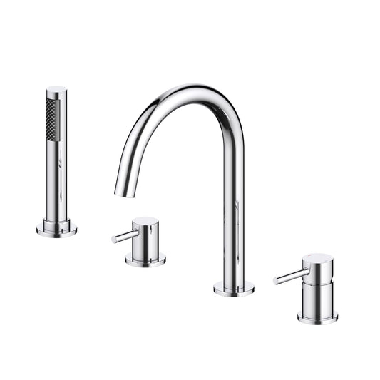 Circular 4-holes Desk mounted Bathtub Faucet with brass hand shower TF0901015