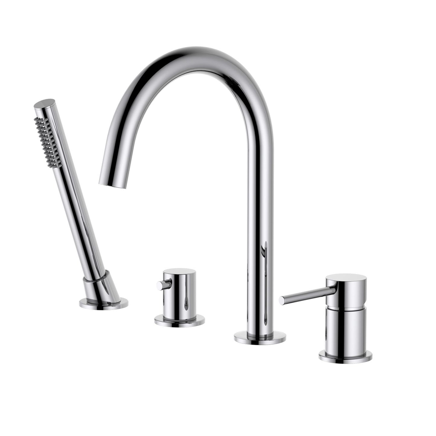 Circular 4-holes Desk mounted Bathtub Faucet with brass hand shower TF0901015