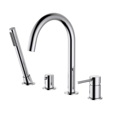 Circular 4-holes Desk mounted Bathtub Faucet with brass hand shower TF0901015