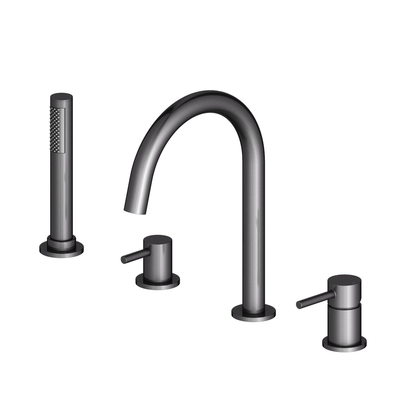Circular 4-holes Desk mounted Bathtub Faucet with brass hand shower TF0901015