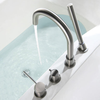 Circular 4-holes Desk mounted Bathtub Faucet with brass hand shower TF0902015