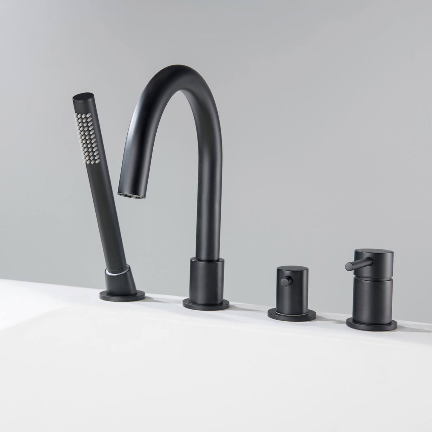 Circular 4-holes Desk mounted Bathtub Faucet with brass hand shower TF0902015