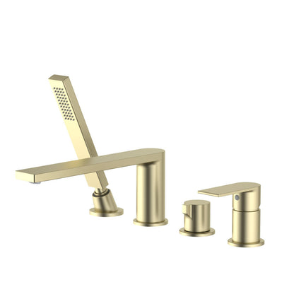 Edge 4-holes Desk mounted Bathtub Faucet with brass hand shower TF1201015