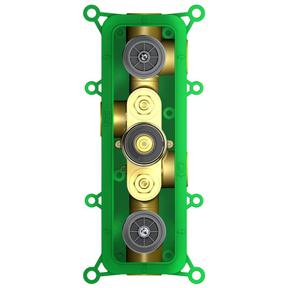 Thermostatic valve with upper diverter and lower shut-off control