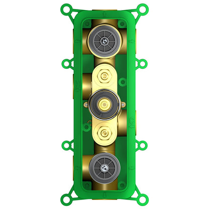 Five-outlet valve with 3-way and 2-way ceramic diverters