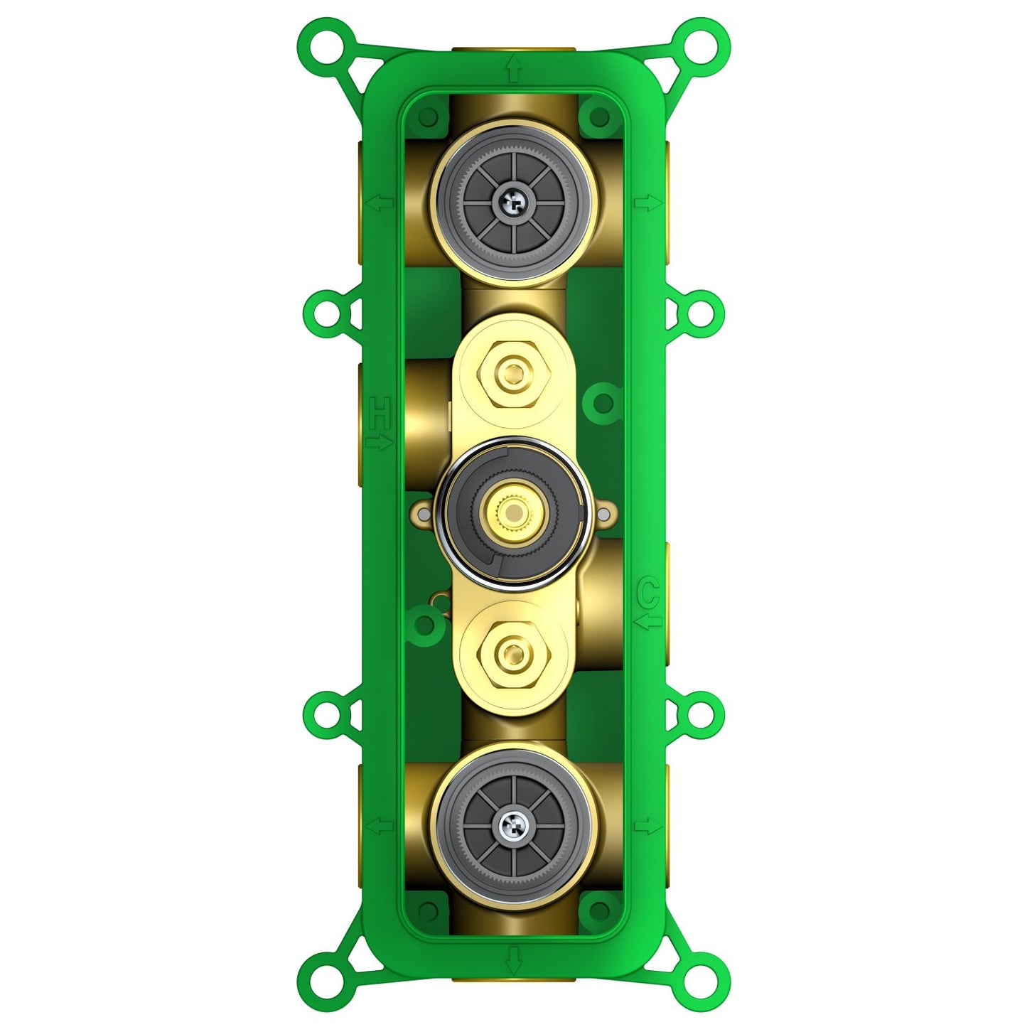 6-outlet shower valve supporting two simultaneous functions