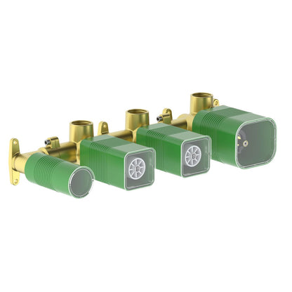 Aquavit solid brass 2 to 4 outlet thermostatic rough-in shower valve with integrated hand shower holder TSV74X01AL