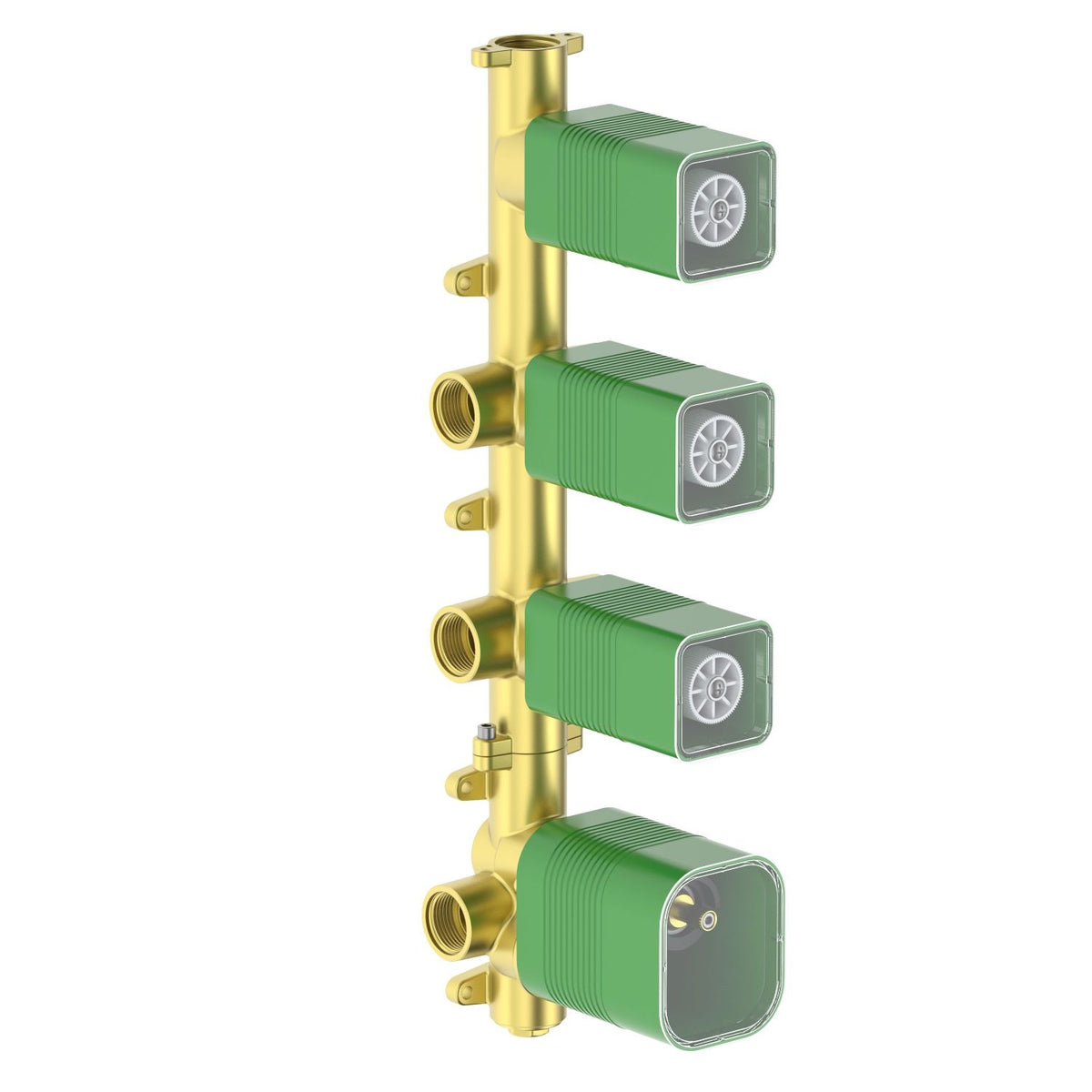 Aquavit solid brass three, four, five or six outlet thermostatic rough-in valve TSV74X01V with French Vernet CA43 cartridge