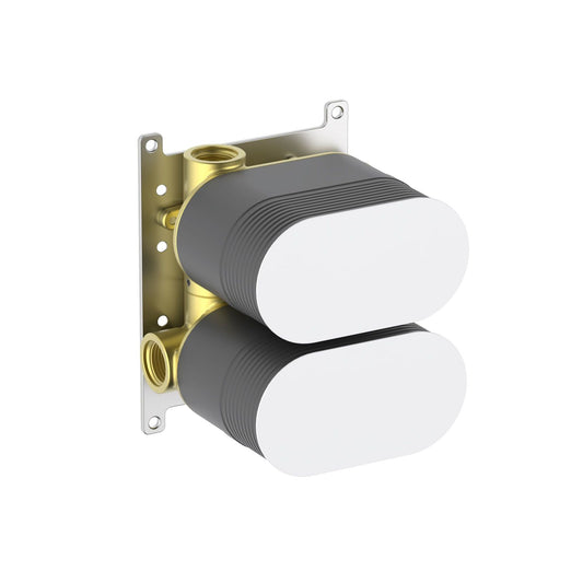 Aquavit TSVC3200 two-outlet concealed thermostatic rough-in valve with protective half box