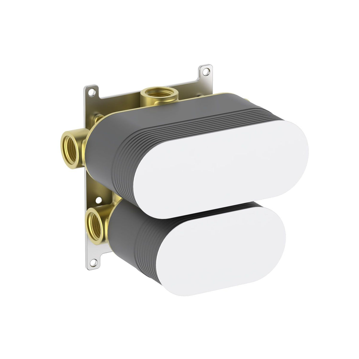 Aquavit TSVC4300 three-outlet concealed thermostatic rough-in valve with protective half box