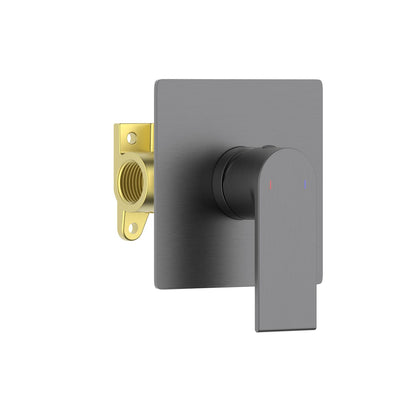  Aquavit Blaze brushed gunmetal one-outlet concealed shower mixer VT0111102 with square trim plate