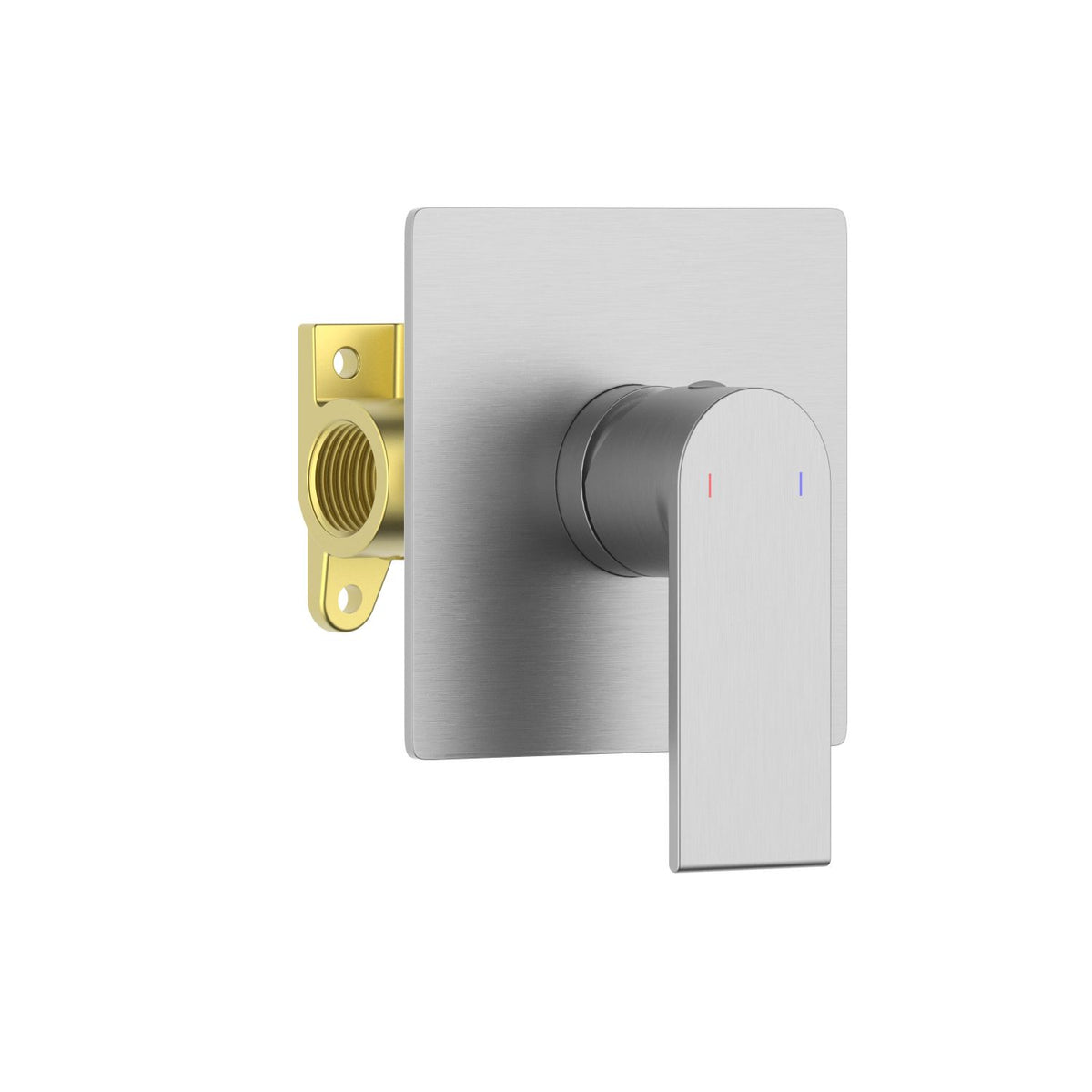 Aquavit Blaze brushed nickel one-outlet concealed shower mixer VT0111102 with square trim plate