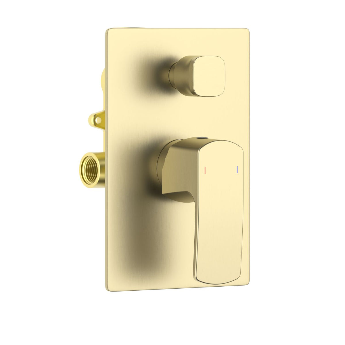 Aquavit Cascade brushed gold two-outlet concealed shower mixer with ceramic diverter VT0312202