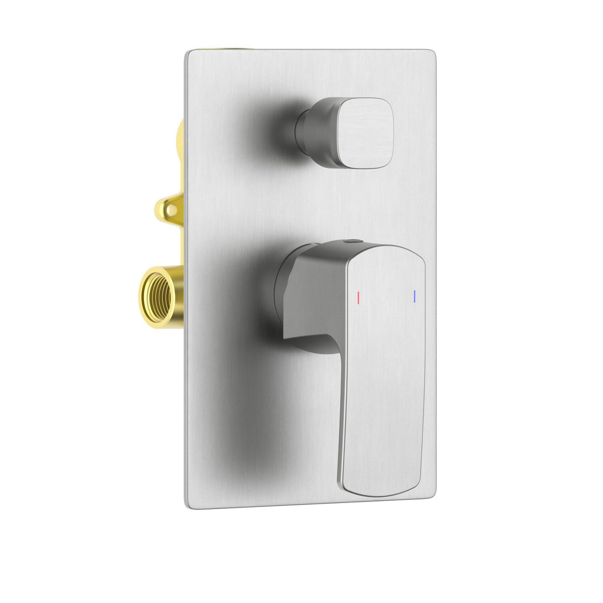 Aquavit Cascade brushed nickel two-outlet concealed shower mixer with ceramic diverter VT0312202