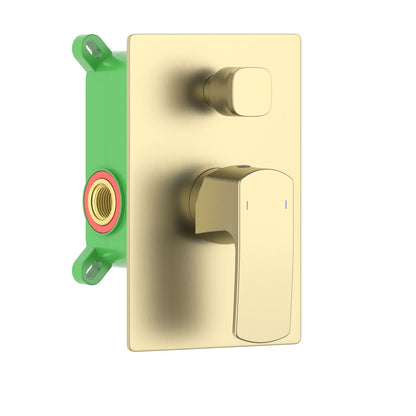 Aquavit Cascade brushed gold two-outlet concealed shower valve and trim kit VT0322201