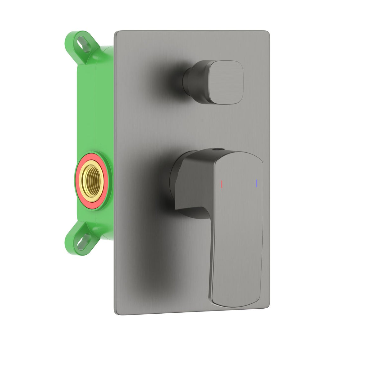 Aquavit Cascade brushed gunmetal two-outlet concealed shower valve and trim kit VT0322201