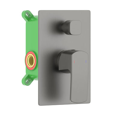 Aquavit Cascade brushed gunmetal two-outlet concealed shower valve and trim kit VT0322201