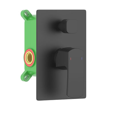 Aquavit Cascade matte black two-outlet concealed shower valve and trim kit VT0322201