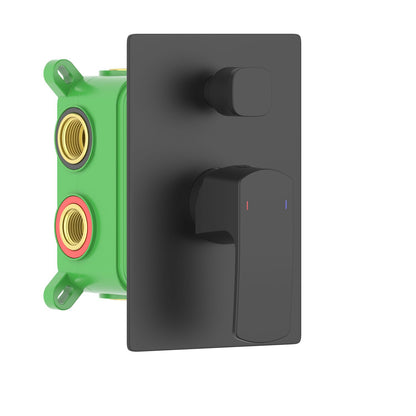 Aquavit Cascade matte black three-outlet concealed shower valve and trim kit VT0322301