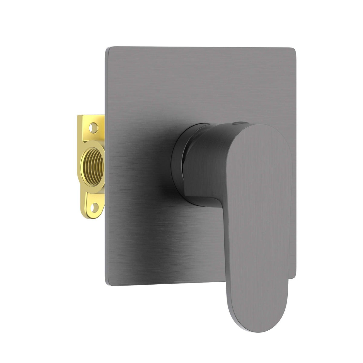 Aquavit Tender brushed gunmetal one-outlet concealed shower mixer with 120 mm square trim VT0411102