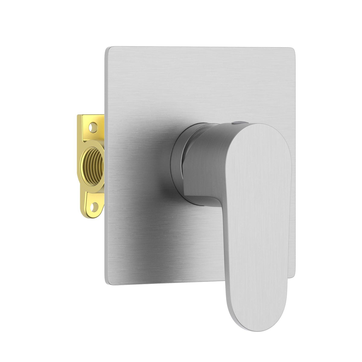 Aquavit Tender brushed nickel one-outlet concealed shower mixer with 120 mm square trim VT0411102