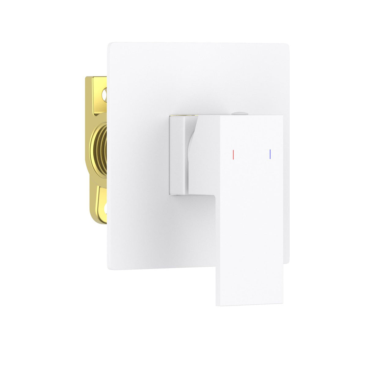 Aquavit matte white square one-outlet concealed shower mixer VT0811102