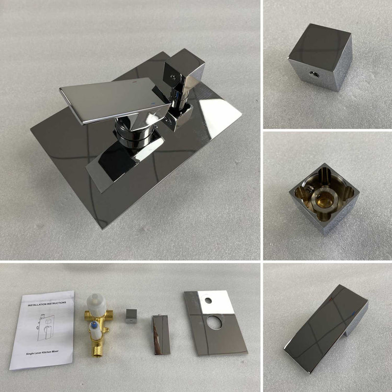 Cube 2-Outlet Concealed Shower Mixer with Ceramic Diverter VT0812202