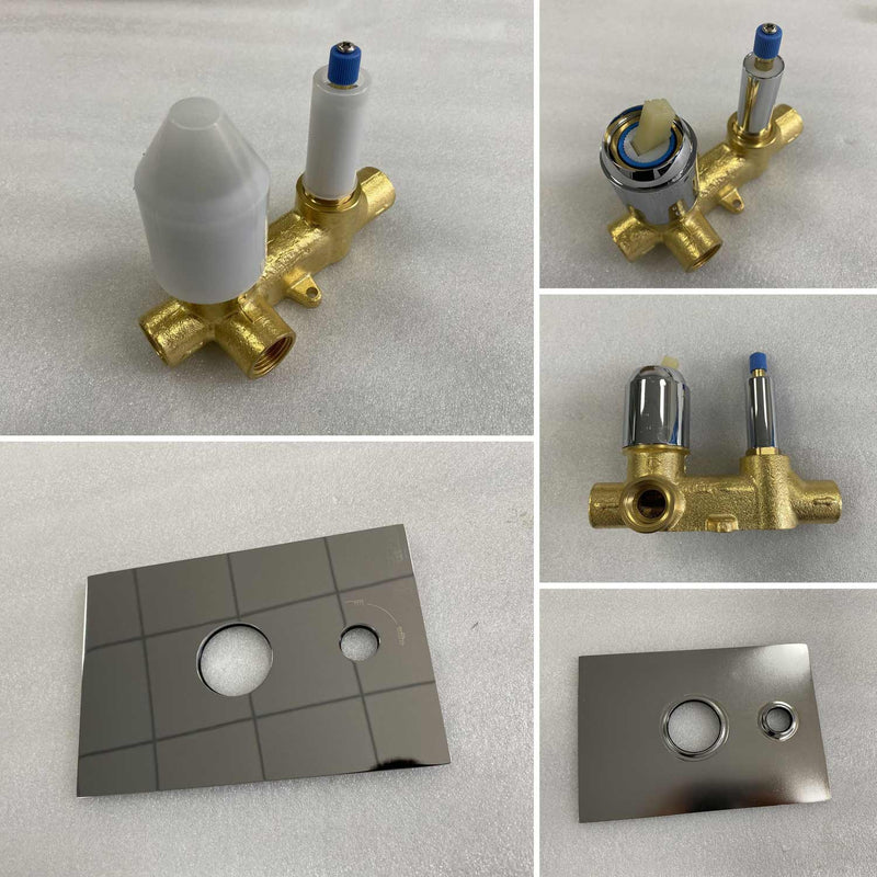 Cube 2-Outlet Concealed Shower Mixer with Ceramic Diverter VT0812202