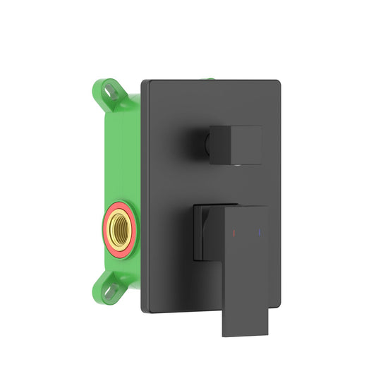 Aquavit Cube matte black two-outlet concealed shower mixer VT0822201