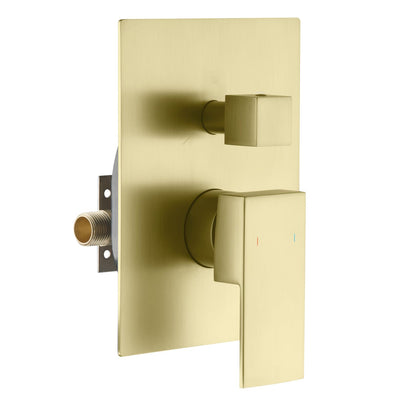 Aquavit CUBE brushed gold two-way pressure-balance shower mixer VT0842201