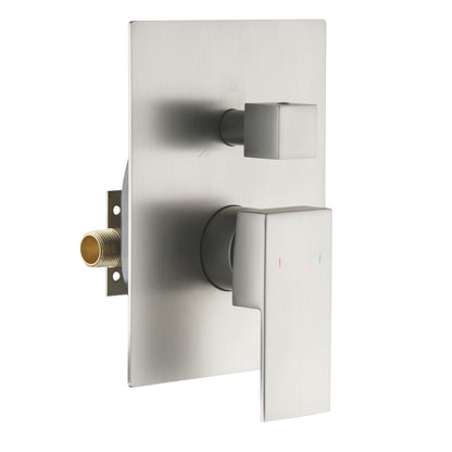 Aquavit CUBE brushed nickel two-way pressure-balance shower mixer VT0842201