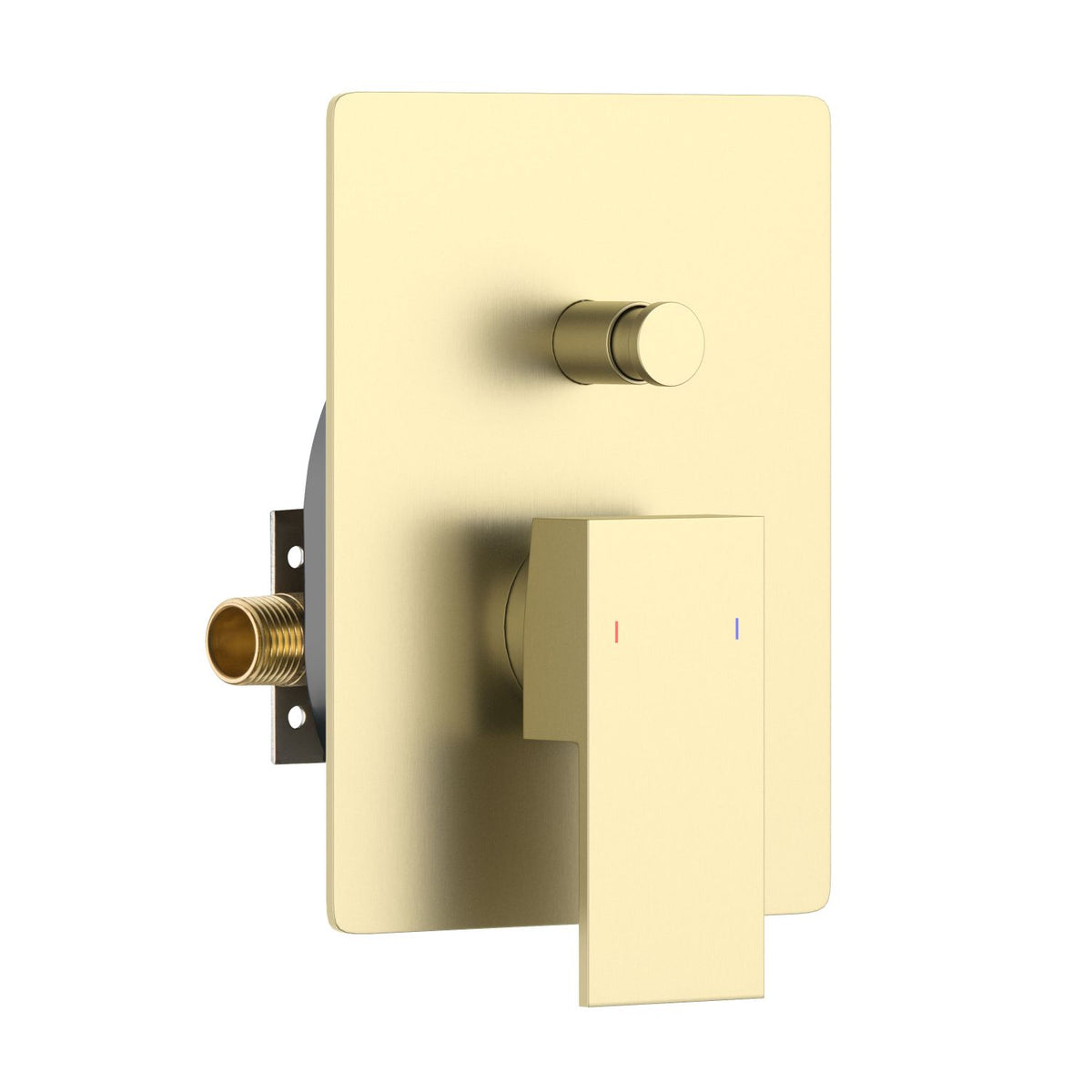 Aquavit CUBE brushed gold two-way pressure-balance shower mixer with push-button diverter VT0842202