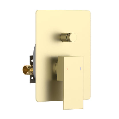 Aquavit CUBE brushed gold two-way pressure-balance shower mixer with push-button diverter VT0842202