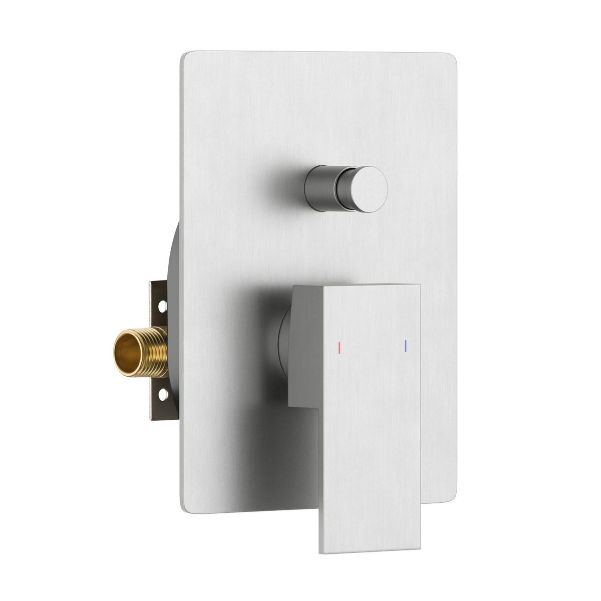 Aquavit CUBE brushed nickel two-way pressure-balance shower mixer with push-button diverter VT0842202