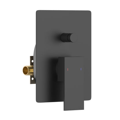 Aquavit CUBE matte black two-way pressure-balance shower mixer with push-button diverter VT0842202