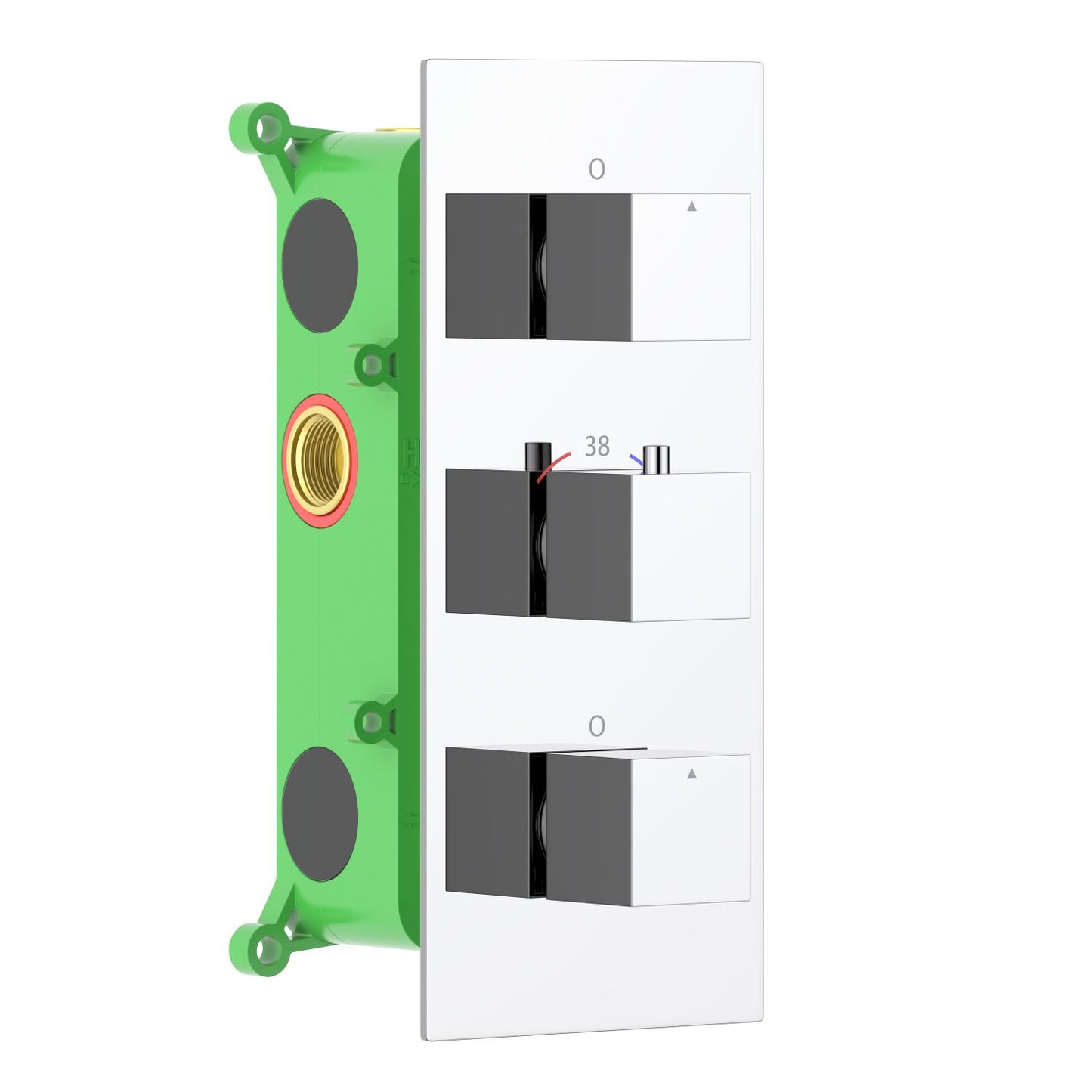 Concealed shower valve with 3 mm SUS304 trim plate