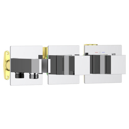 Aquavit Cube chrome 1 to 2 outlet thermostatic shower valve with integrated hand shower holder VT0873X01AL