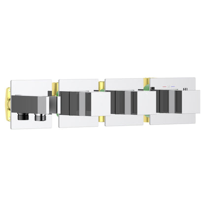 Aquavit Cube chrome 2 to 4 outlet thermostatic shower valve with integrated hand shower holder VT0874X01AL