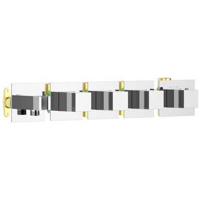 Aquavit Cube chrome 3 to 6 outlet thermostatic shower valve with integrated hand shower holder VT0875X01AL
