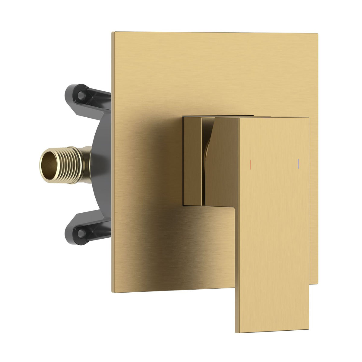 Aquavit brushed brass square one-outlet pressure-balance shower valve and trim kit VT0881101