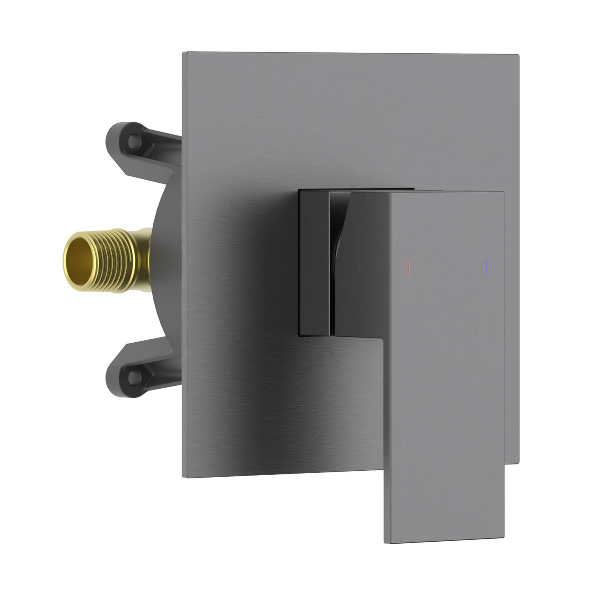 Aquavit brushed gunmetal square one-outlet pressure-balance shower valve and trim kit VT0881101